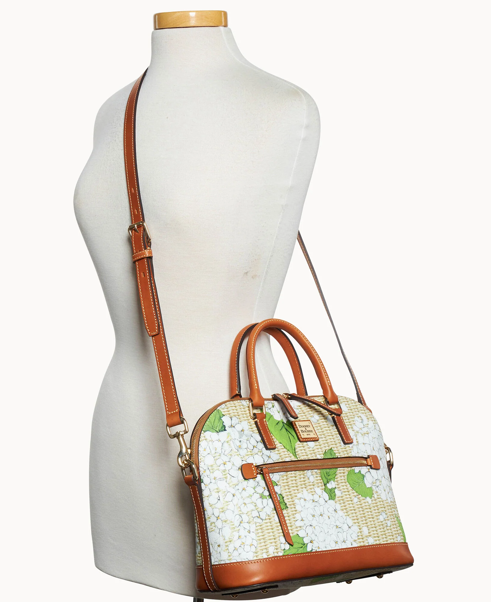 Hydrangea Basketweave Domed Zip Satchel - Image 12