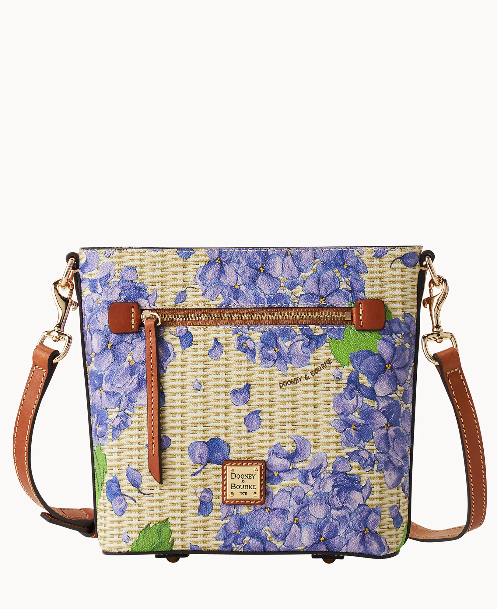 Hydrangea Basketweave Small Zip Crossbody - Image 5