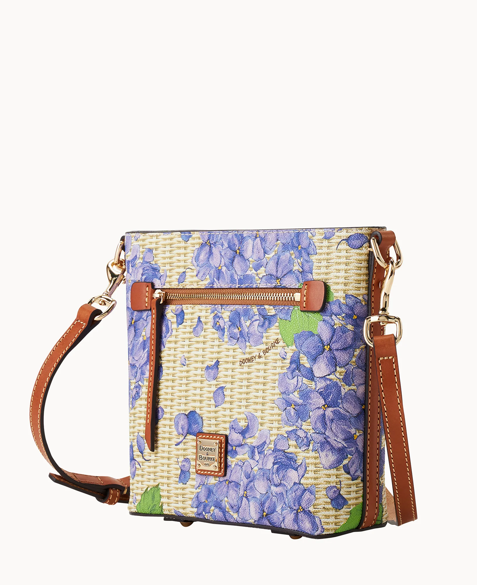 Hydrangea Basketweave Small Zip Crossbody - Image 6