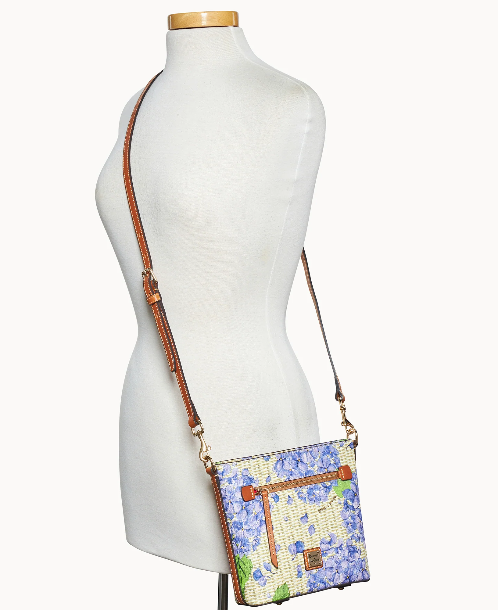 Hydrangea Basketweave Small Zip Crossbody - Image 8