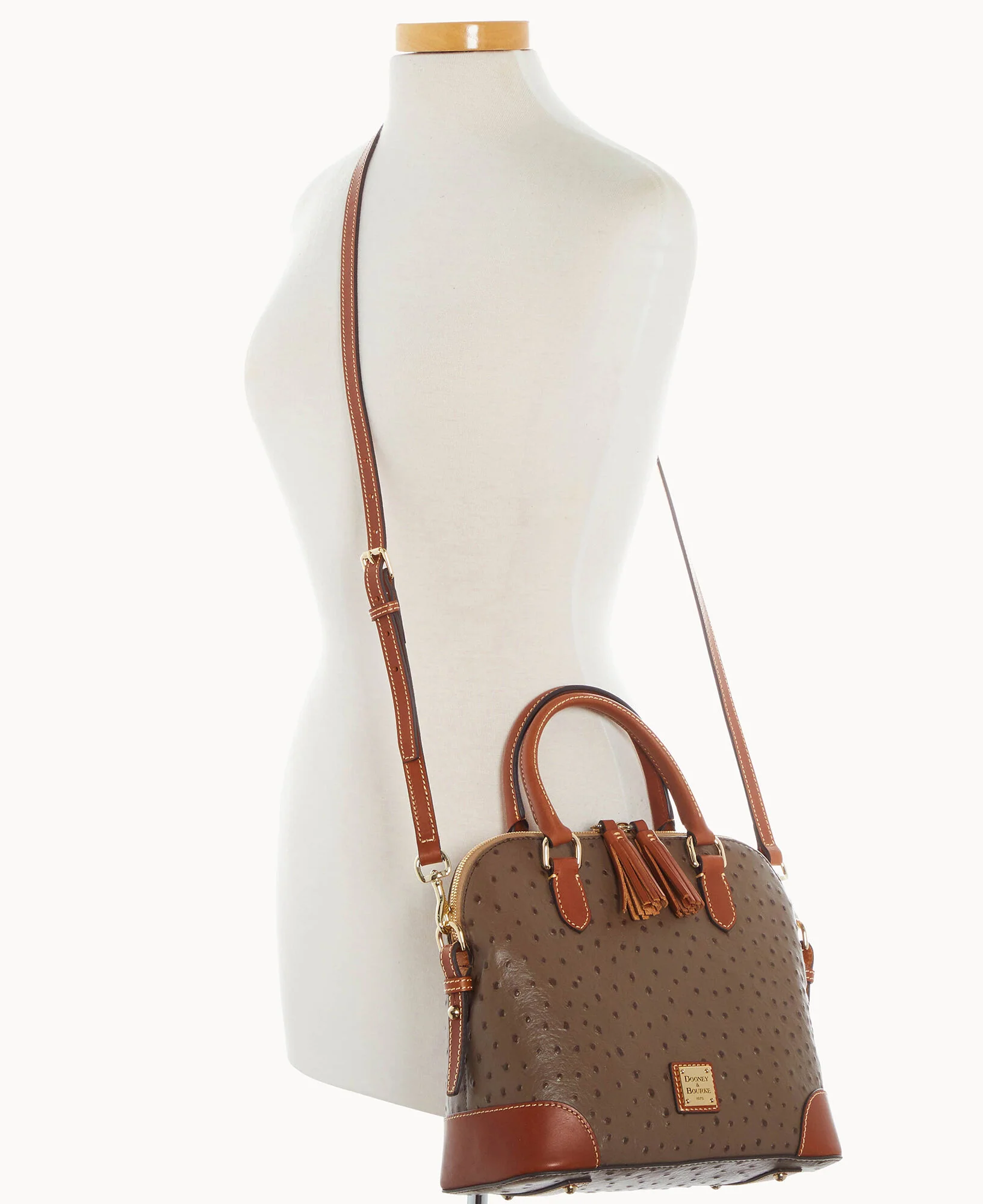 Ostrich Domed Satchel - Image 5