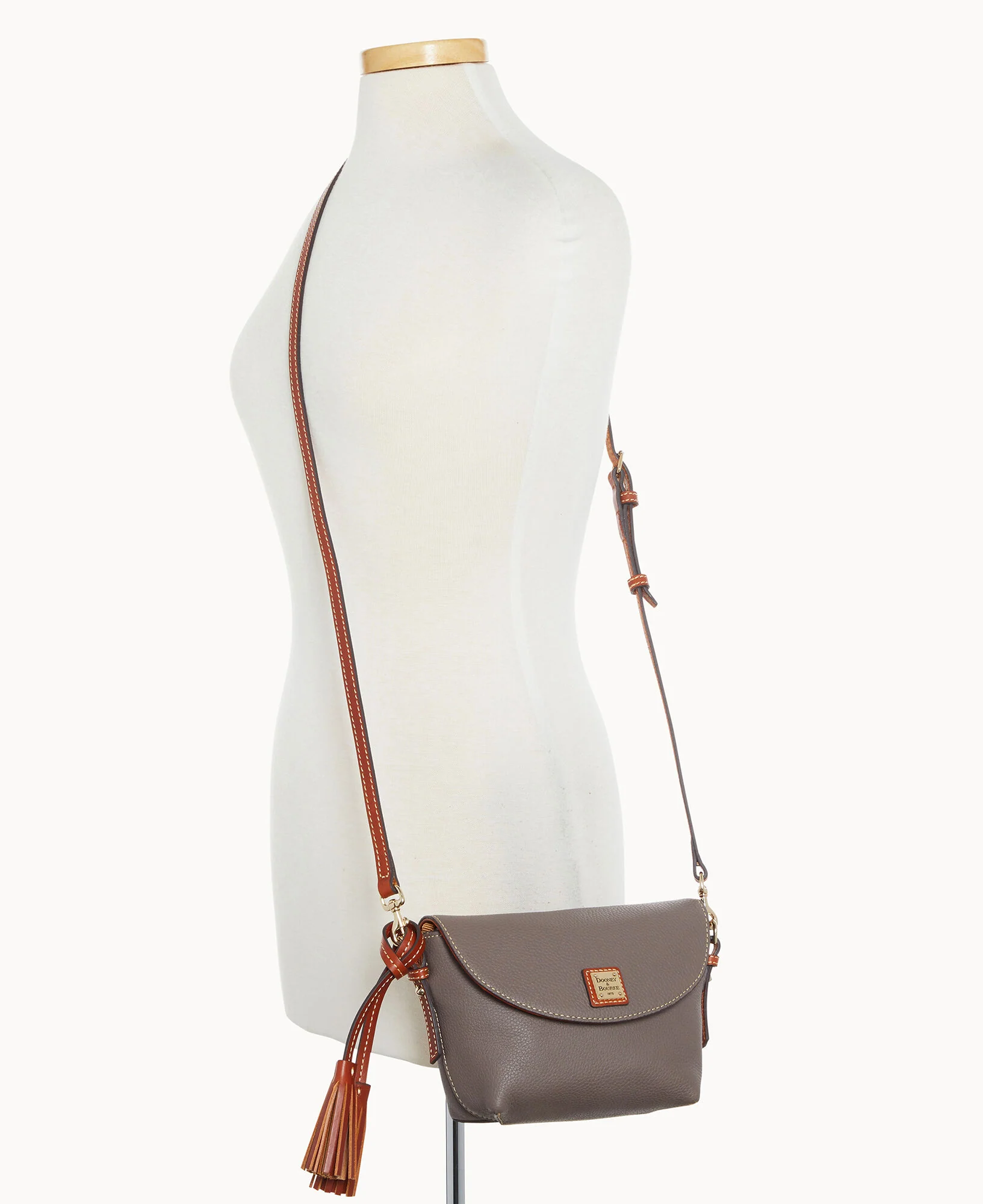 Pebble Grain Crossbody Saddle Bag - Image 4
