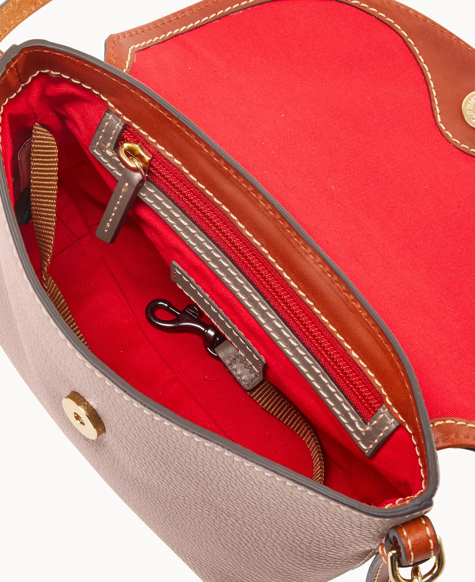 Pebble Grain Crossbody Saddle Bag - Image 47