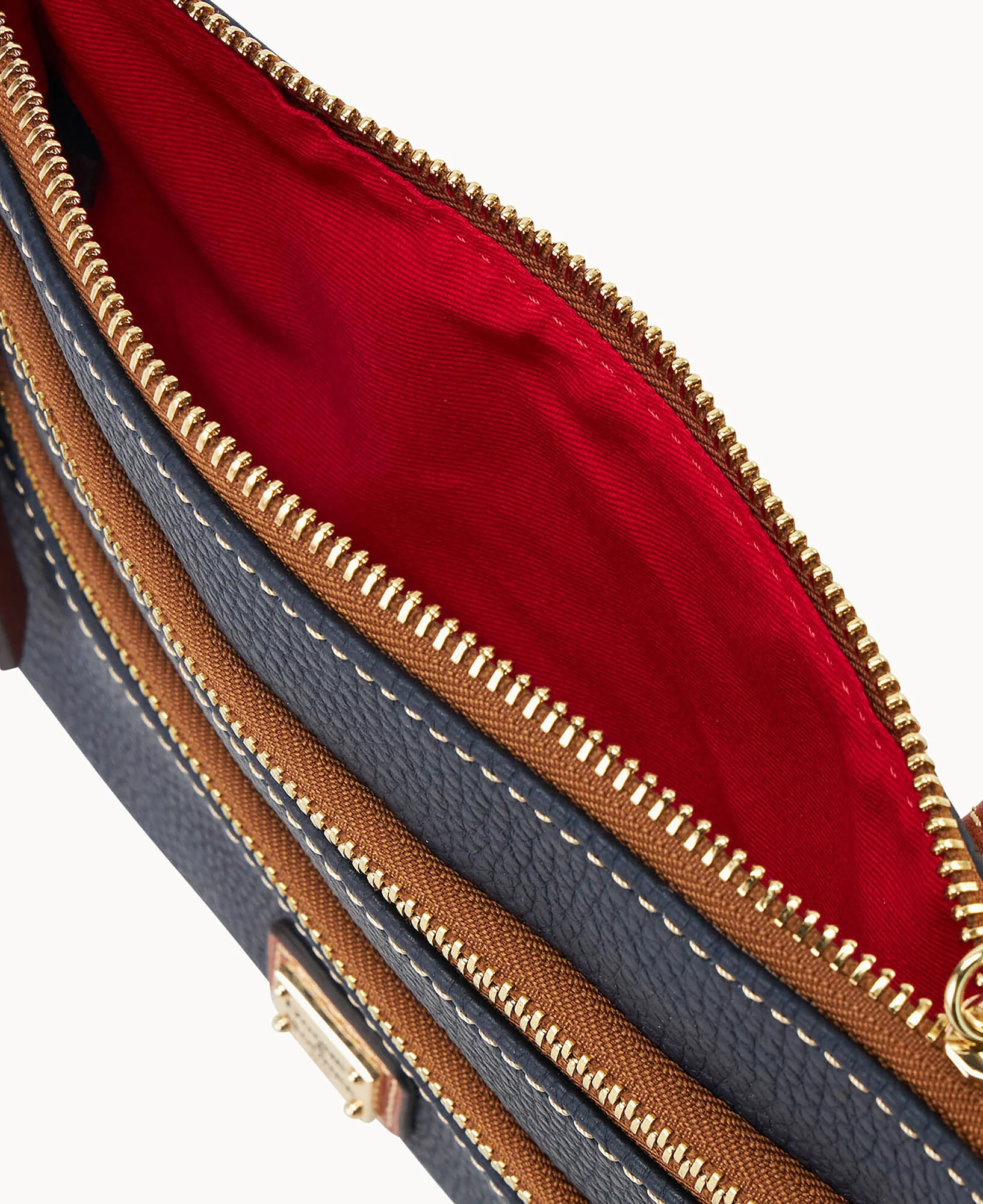 Pebble Grain Large Triple Zip Wristlet - Image 15