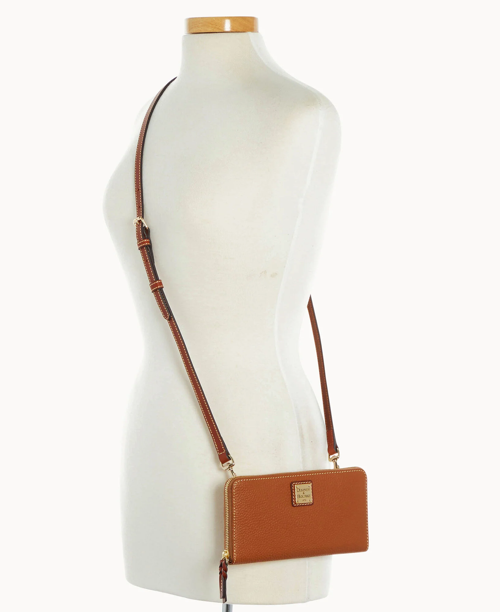 Pebble Grain Large Zip Around Wristlet Crossbody - Image 10