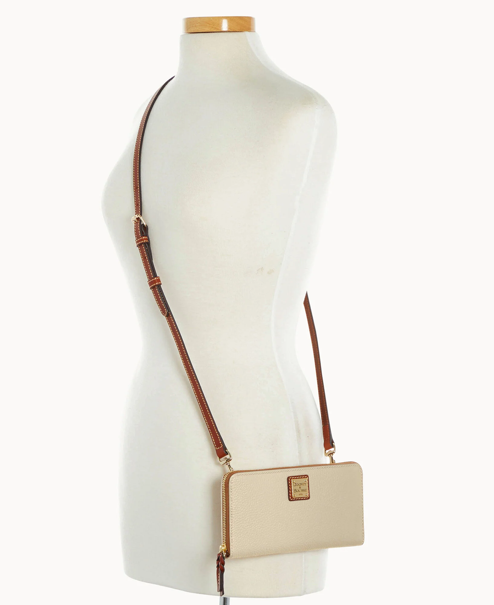 Pebble Grain Large Zip Around Wristlet Crossbody - Image 20