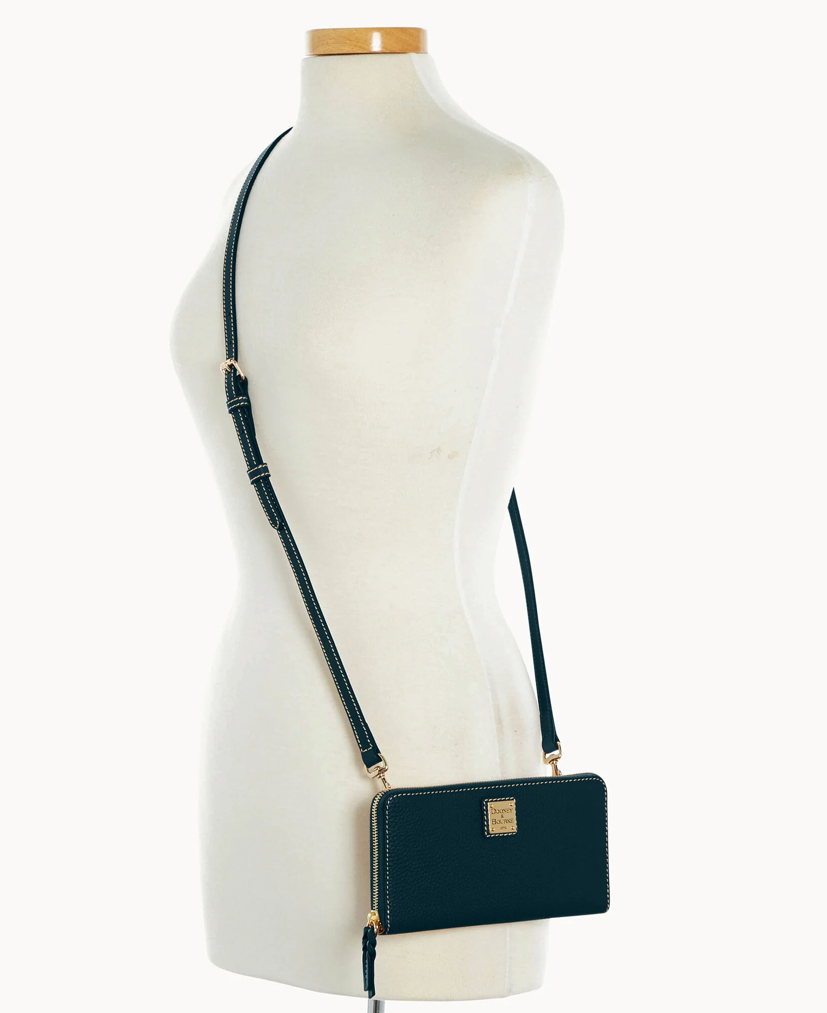 Pebble Grain Large Zip Around Wristlet Crossbody - Image 30