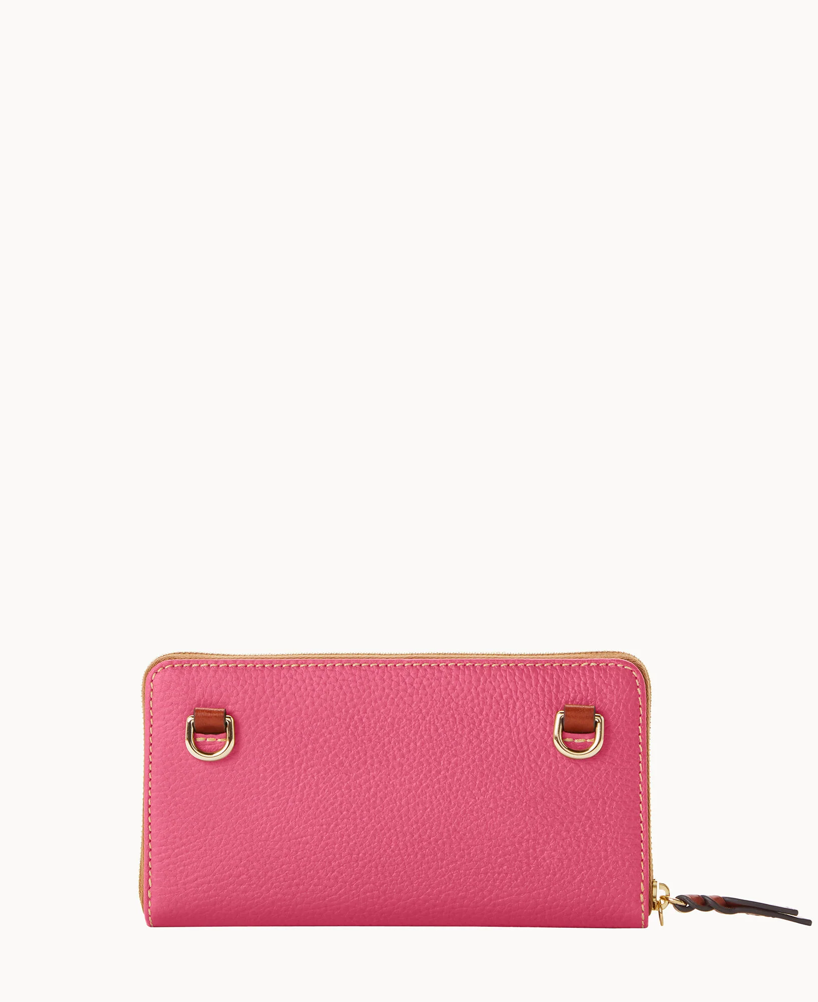Pebble Grain Large Zip Around Wristlet Crossbody - Image 39
