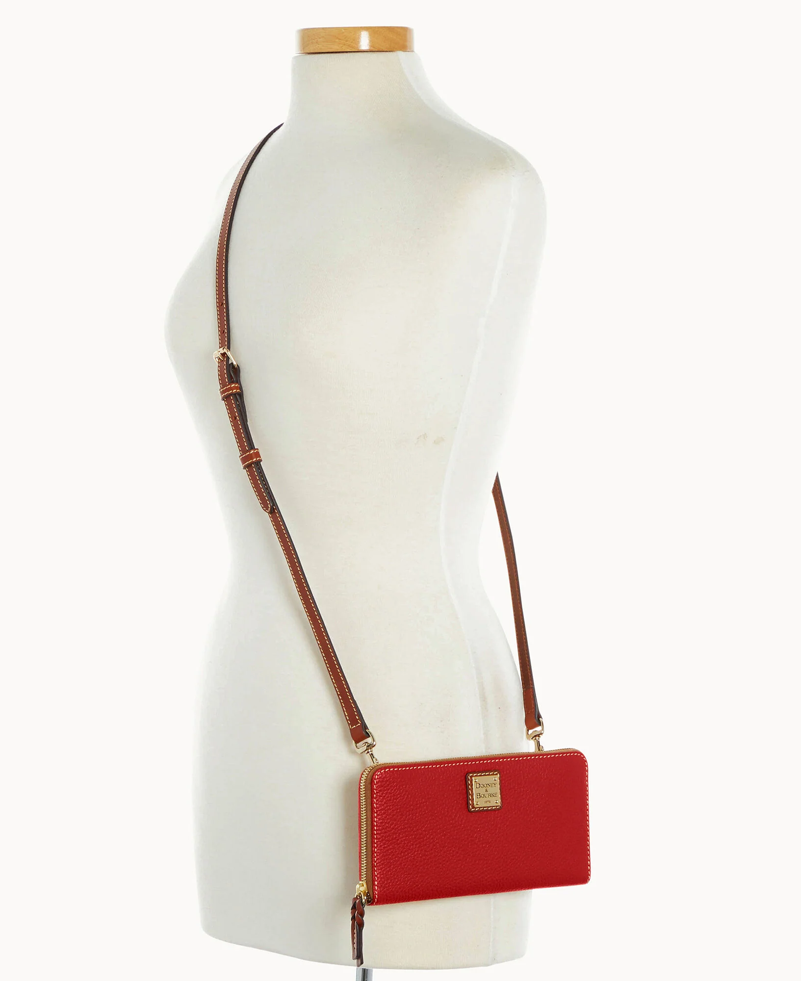 Pebble Grain Large Zip Around Wristlet Crossbody - Image 55