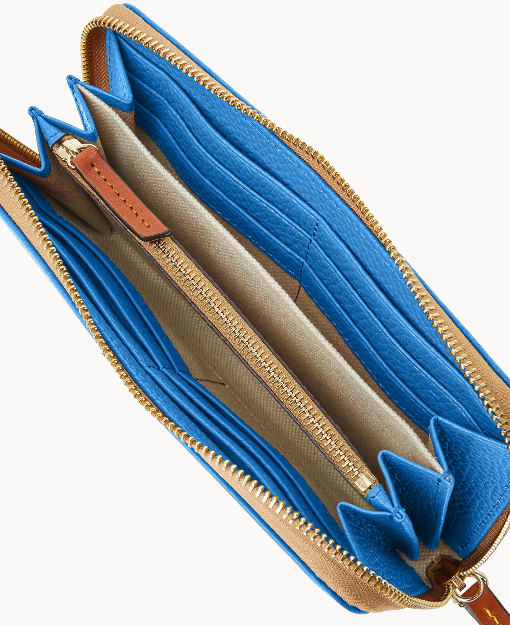 Pebble Grain Large Zip Around Wristlet - Image 15