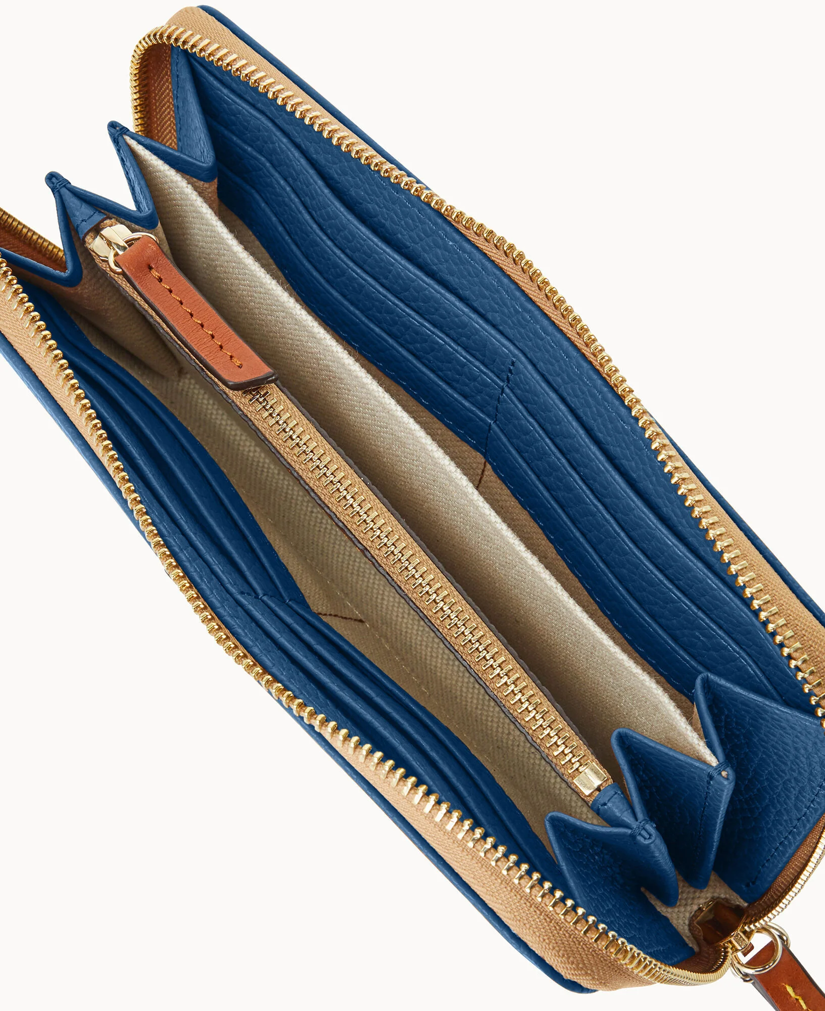 Pebble Grain Large Zip Around Wristlet - Image 36