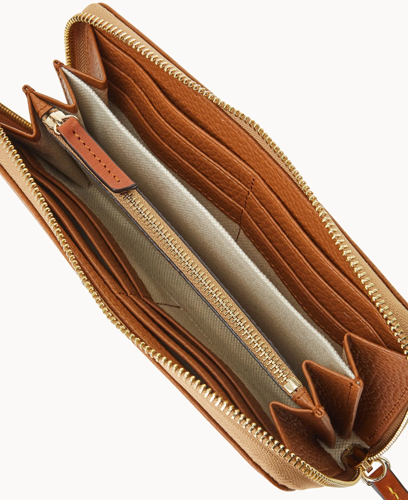Pebble Grain Large Zip Around Wristlet - Image 42