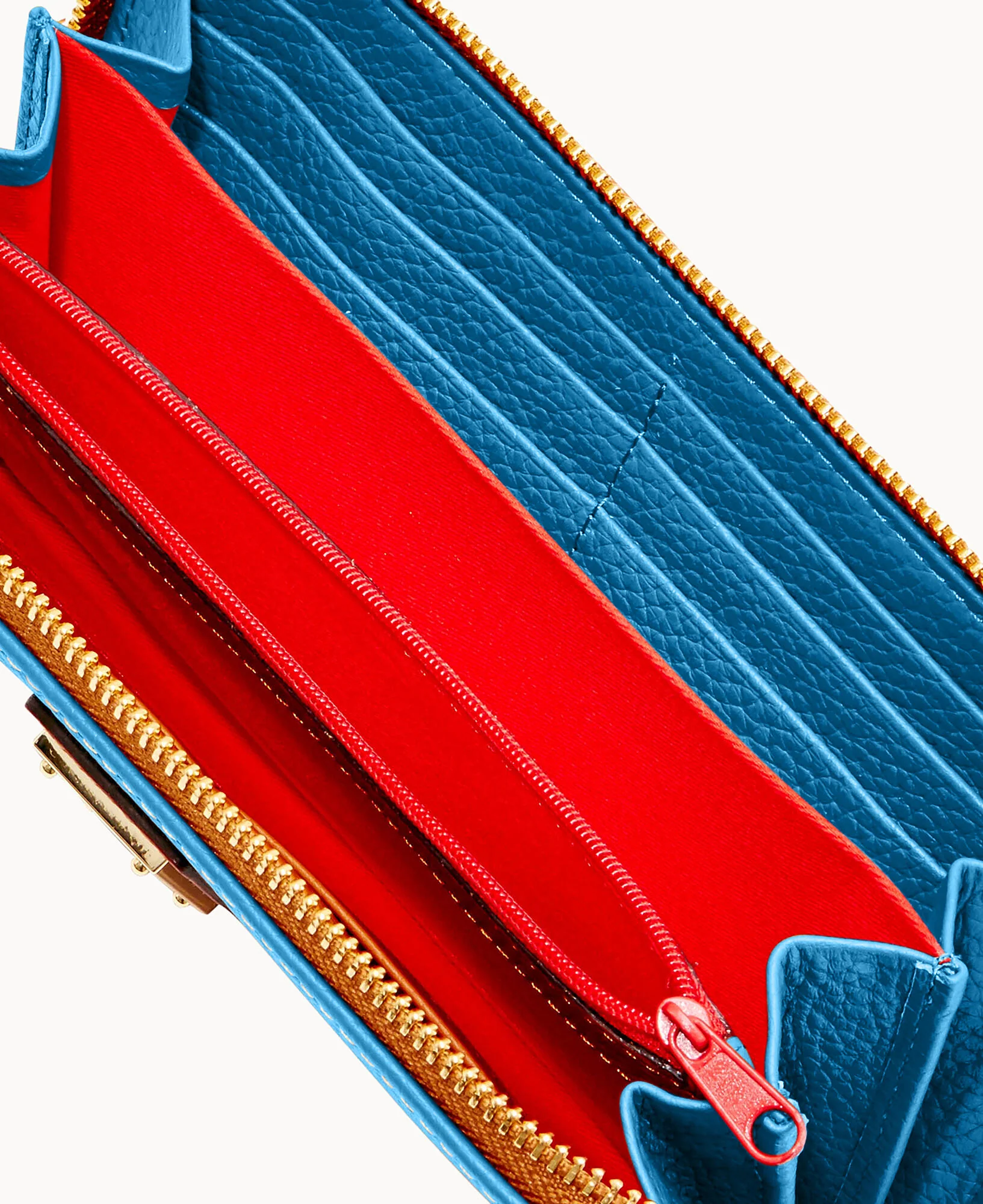 Pebble Grain Large Zip Around Wristlet - Image 45
