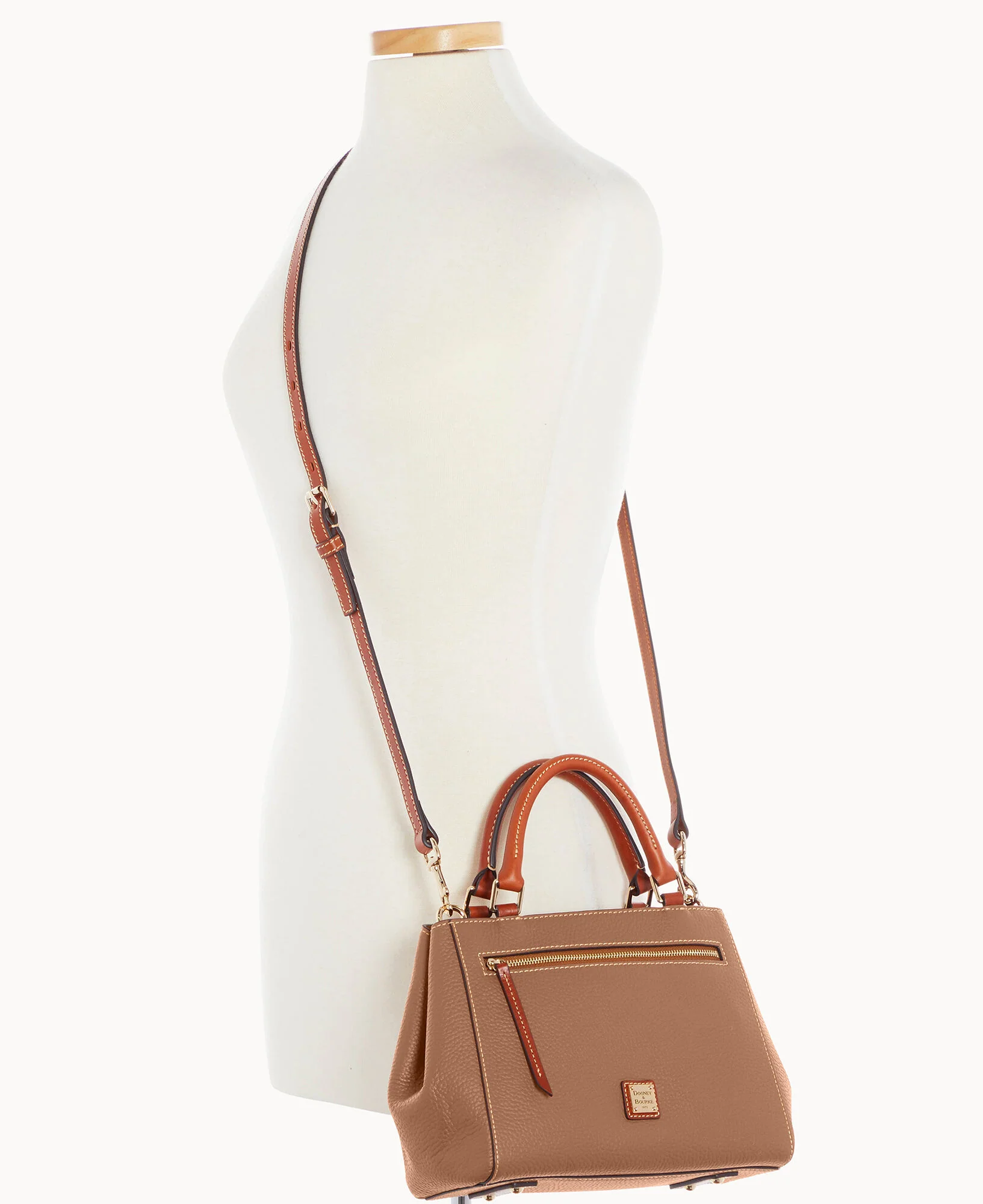Pebble Grain Small Zip Satchel - Image 100