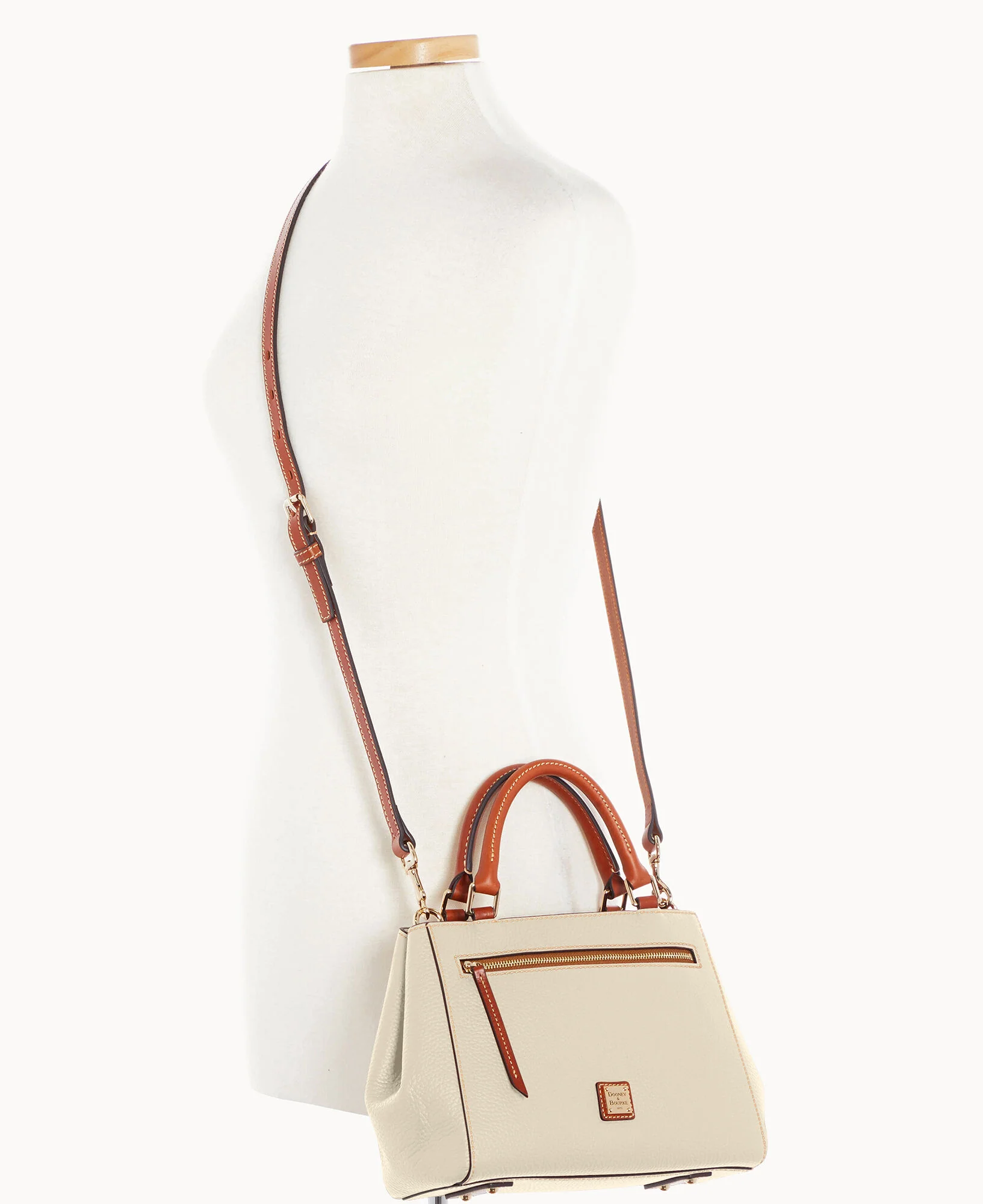 Pebble Grain Small Zip Satchel - Image 20