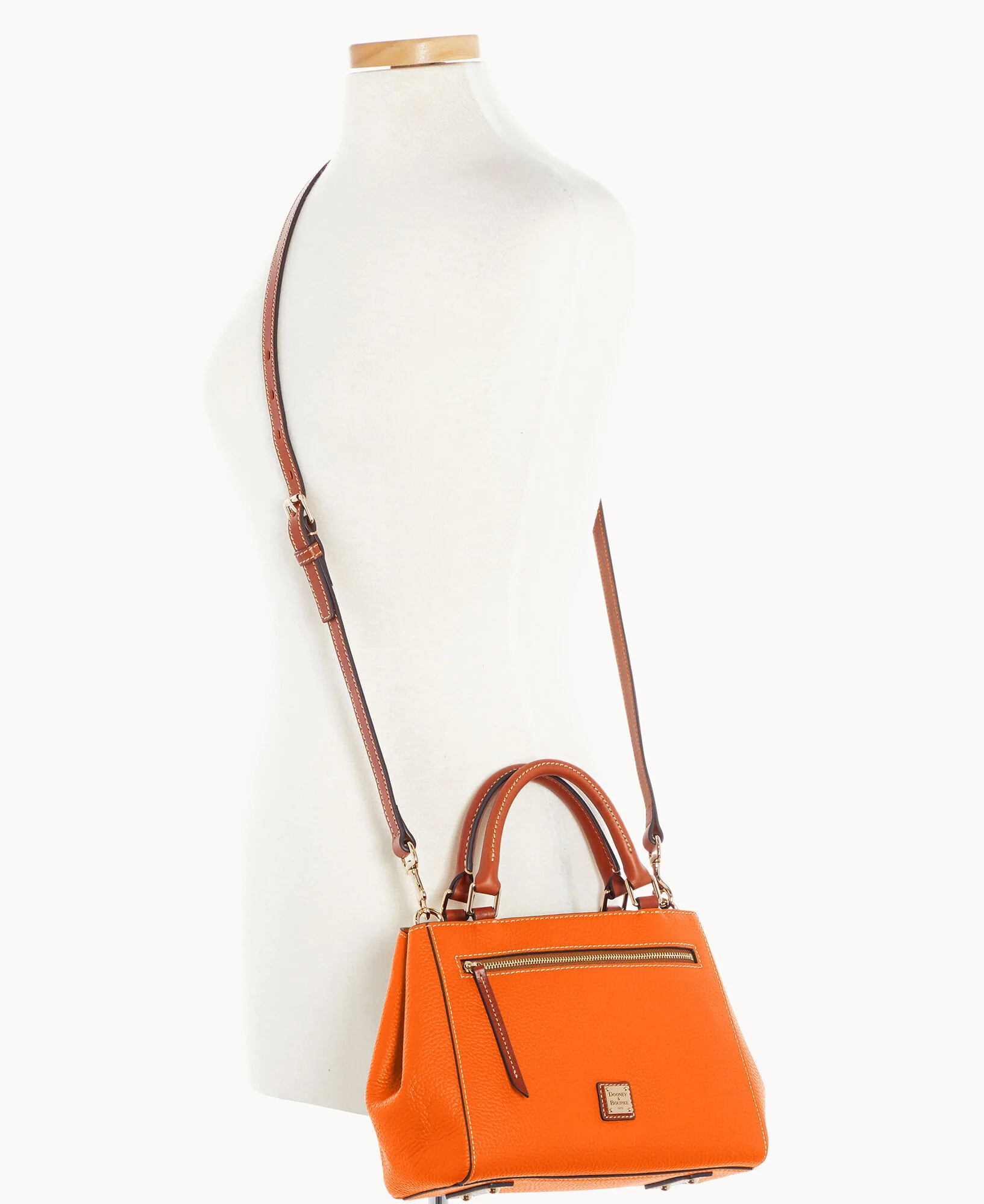 Pebble Grain Small Zip Satchel - Image 35