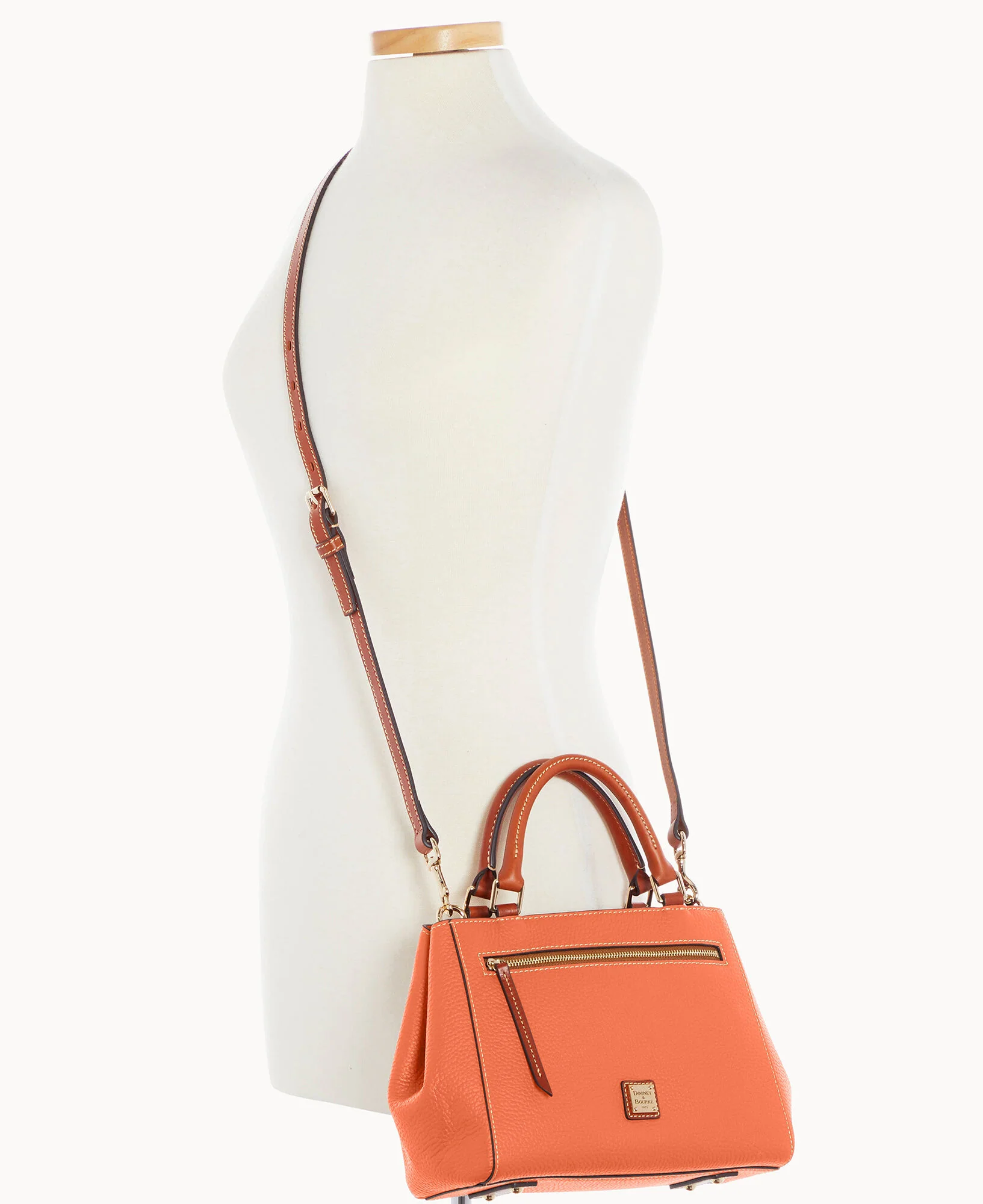 Pebble Grain Small Zip Satchel - Image 45