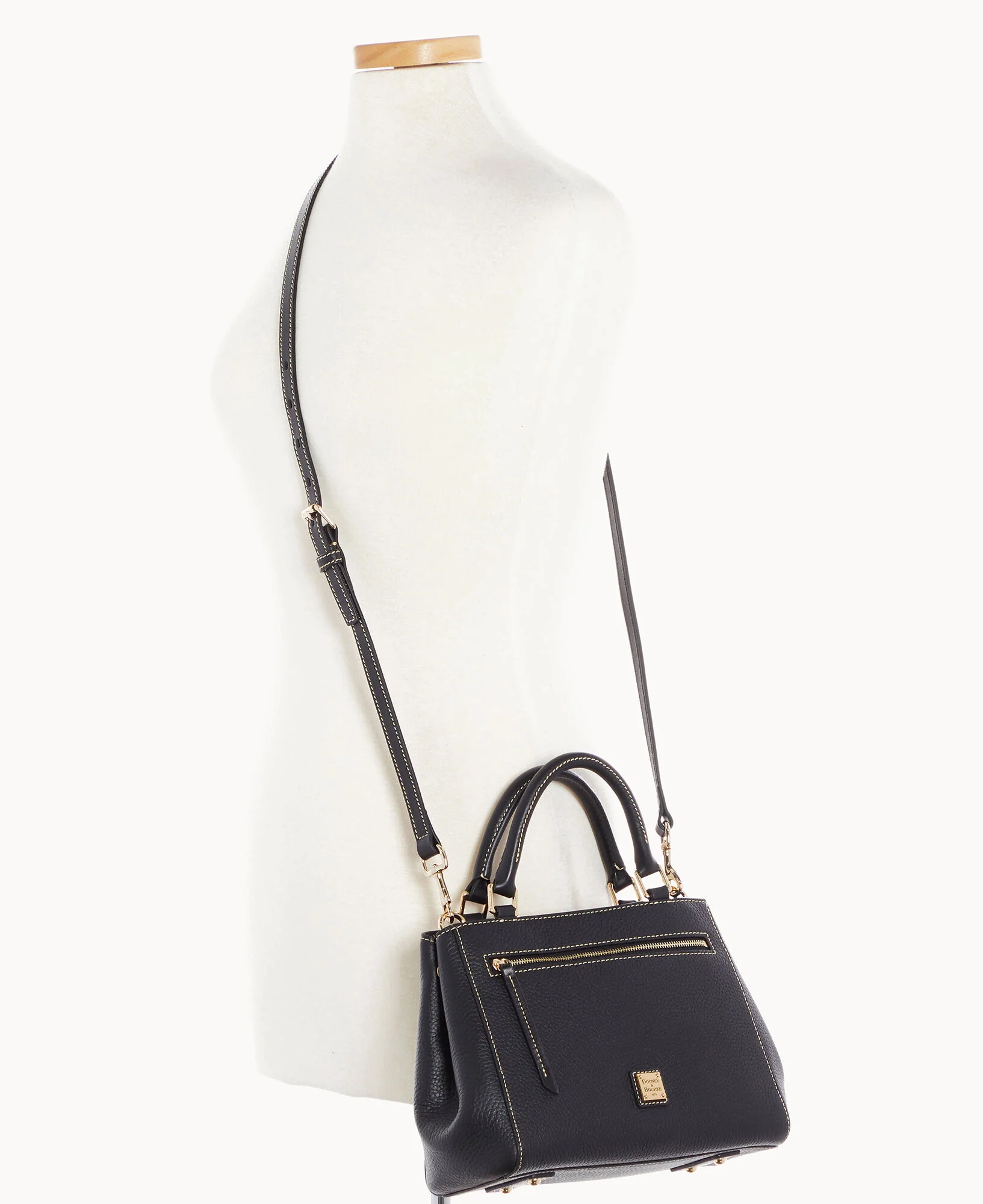 Pebble Grain Small Zip Satchel - Image 5