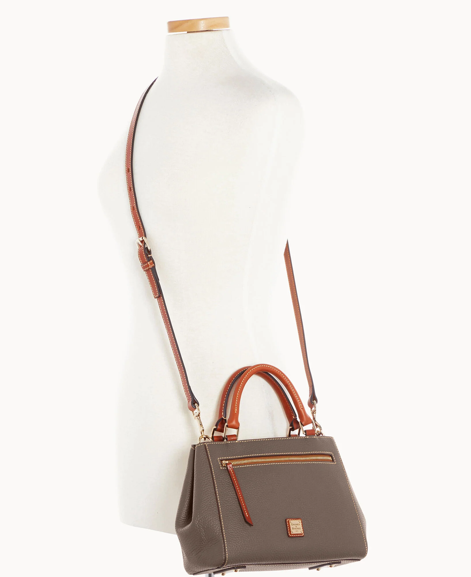 Pebble Grain Small Zip Satchel - Image 50