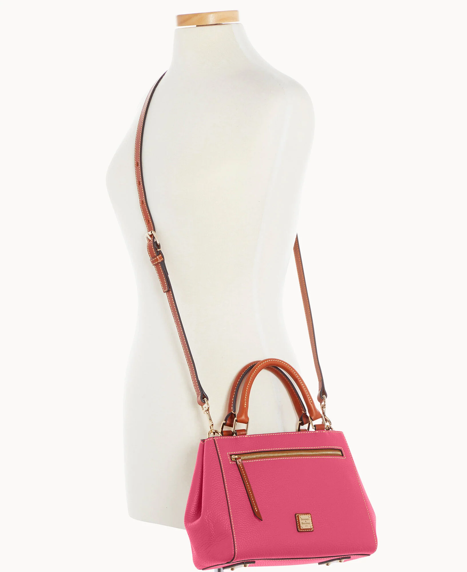 Pebble Grain Small Zip Satchel - Image 60