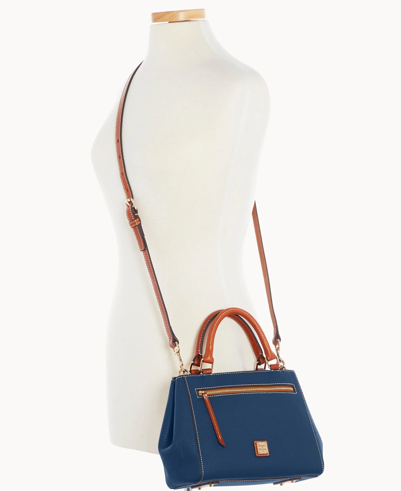 Pebble Grain Small Zip Satchel - Image 65