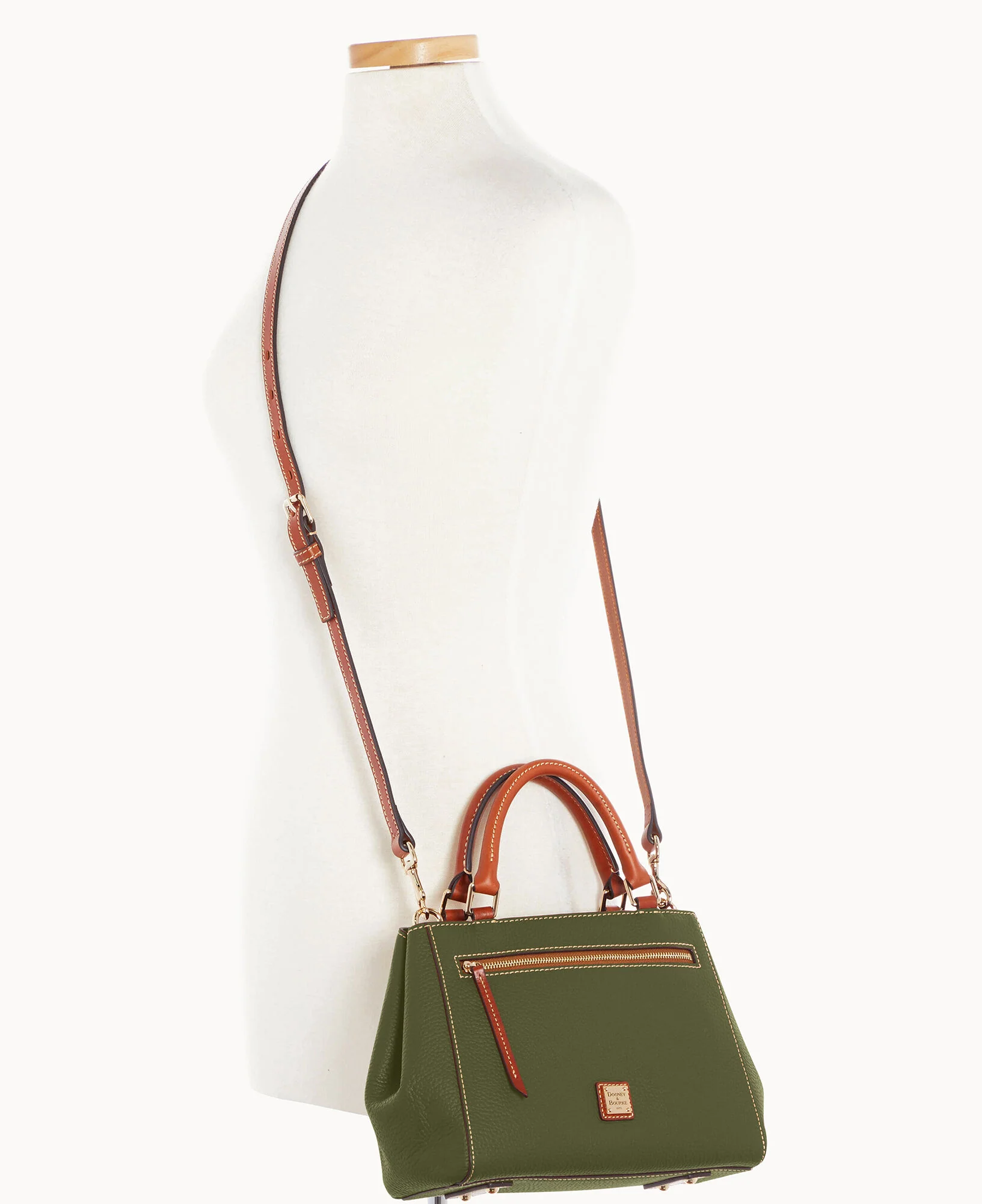 Pebble Grain Small Zip Satchel - Image 75