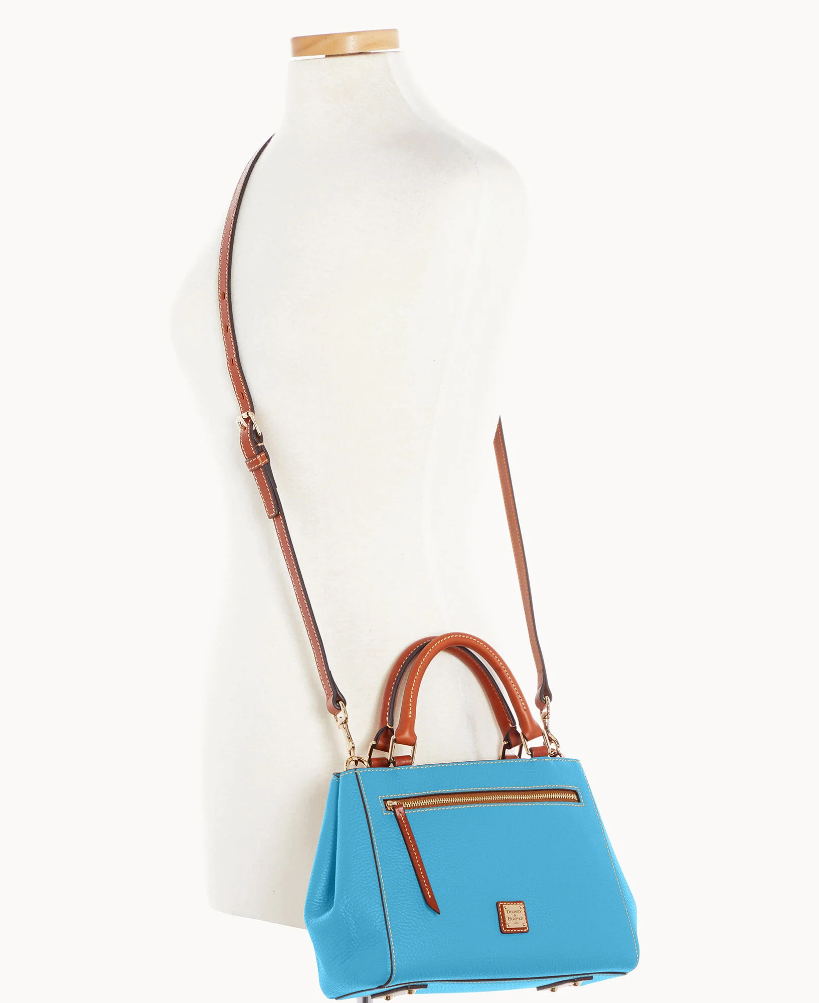 Pebble Grain Small Zip Satchel - Image 95