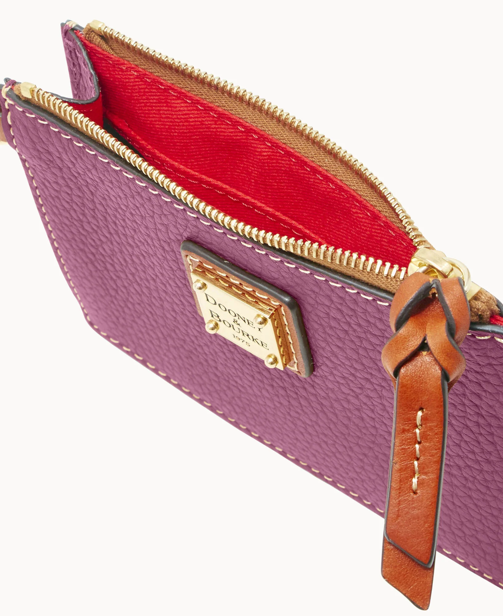 Pebble Grain Zip Top Card Case Wristlet - Image 144