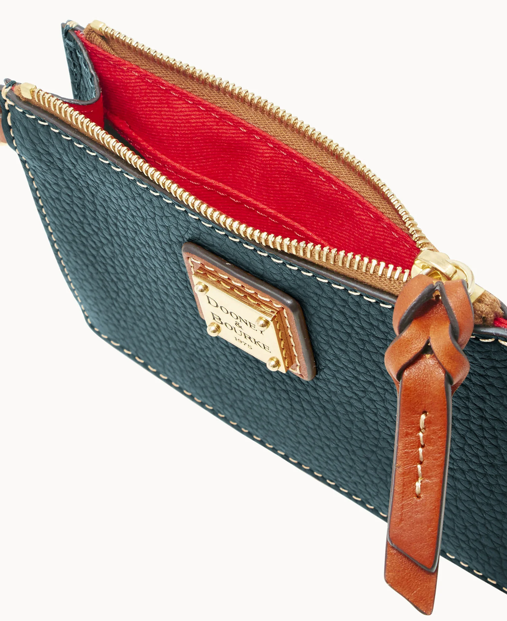 Pebble Grain Zip Top Card Case Wristlet - Image 67