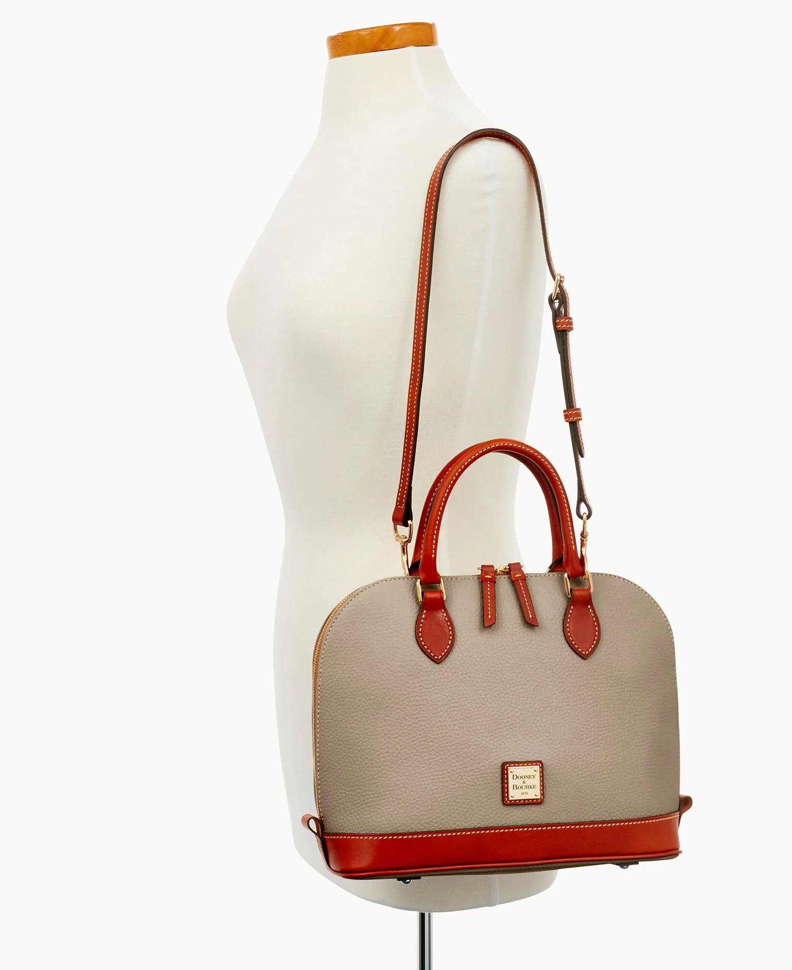 Pebble Grain Zip Zip Satchel - Image 60
