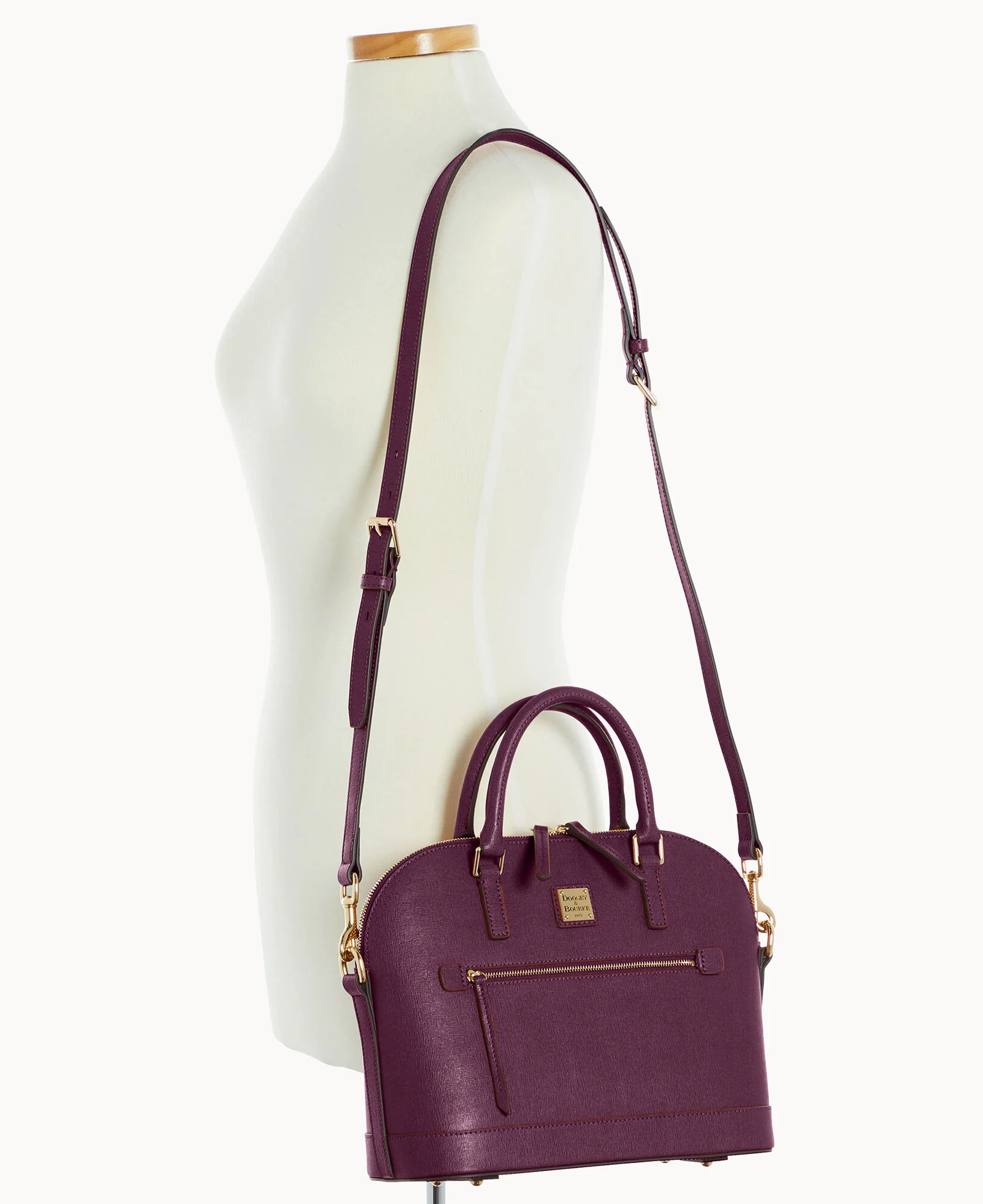 Saffiano Domed Zip Satchel - Image 76